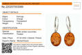 Sterling Silver and Baltic Amber French Leverback  Honey Amber Oval Earrings "Alaina"