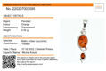 sterling silver amber pendant certified