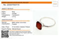 Sterling Silver and Baltic Honey Amber Square Ring "Nelda"