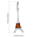 Sterling Silver and Baltic Amber Pendant "Eiffel Tower"