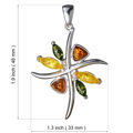 Sterling Silver and Baltic Amber Pendant "Evelyn"