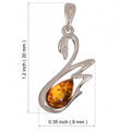 Sterling Silver and Baltic Amber Pendant "Swan"