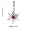 Sterling Silver and Baltic Amber Snowflake Pendant (Small)
