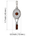 Sterling Silver and Baltic Honey Amber Tennis Racket Pendant