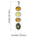 Sterling Silver and Baltic Multicolored Amber Pendant "Anna"