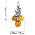 Sterling Silver and Baltic Multicolored Amber Pendant "Coral Reef"