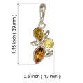 Amber Jewelry - Sterling Silver and Baltic Multicolored Amber Pendant "Martina"