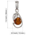 Sterling Silver and Baltic Honey Amber Leaf Pendant