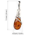 Sterling Silver and Baltic Amber Pendant "Eleanor"