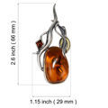 Sterling Silver and Baltic Amber Brooch "Coreene"
