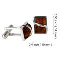 Sterling Silver and Baltic Honey Amber Cufflinks
