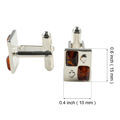 Sterling Silver and Baltic Honey Amber Rectangle Ace Of Spades Cufflinks