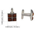 Sterling Silver and Baltic Honey Amber Square Cufflinks