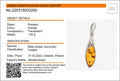 Sterling Silver and Baltic Amber Pendant "Summer"