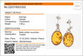 Sterling Silver Baltic Honey Oval Amber Earrings
