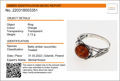Sterling Silver and Baltic Honey Amber Ring "Willow"