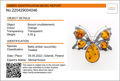 Sterling Silver and Honey Baltic Amber Butterfly Brooch