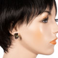 Bohemian Garnet And Moldavite English Lock Earrings