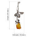 Sterling Silver and Baltic Amber Brooch "Rose"