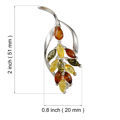 Sterling Silver and Baltic Amber Brooch "Dahlia"