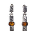 Sterling Silver and Baltic Honey Amber Post Back Earrings