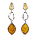 Sterling Silver and Baltic  Amber Earring "June"