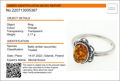 Sterling Silver and Baltic Amber Ring "Brittany"