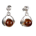 Sterling Silver and Baltic Honey Amber Earrings "Katie"