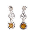 Sterling Silver and Baltic Honey Amber Earrings "Agatha"