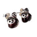 Sterling Silver and Baltic Honey Amber Post Back Ladybug Earrings