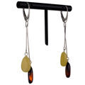 Sterling Silver and Baltic Cherry Butterscotch Amber  Dangling Leverback Earrings