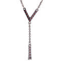 Bohemian Garnet Sterling Silver V-Shape Necklace