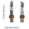Sterling Silver and Baltic Honey Amber Post Back Earrings