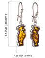 Sterling Silver and Baltic Amber Kidney Hook Honey Amber Parrot Earrings