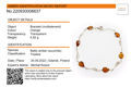 Sterling Silver Honey Baltic Amber  Bracelet Tulip , Amber Jewelry Collection