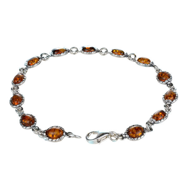 Sterling Silver  Honey Baltic Amber Bracelet, Amber Jewelry Collection