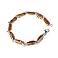 Sterling Silver Honey Baltic Amber Bracelet Ewa, Amber Jewelry Collection