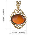 Gold Plated 925 Sterling Silver Baltic Cherry Amber Pendant