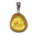 Hand Made Sterling Silver and Baltic Lemon Amber Pendant