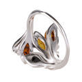 Sterling Silver and Baltic Multicolored Amber Ring "Layla"