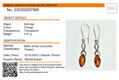 Sterling Silver and Baltic Kidney Hook  Honey Amber Earrings "Iryssa"