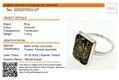 Sterling Silver and Baltic Green Rectangle Amber Ring