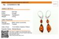 Amber Experts lab certificate micro report for Baltic amber earrings showing report number 220209003150, weight 3.69 g, identification as Baltic amber (succinite), and Gdańsk, Poland details