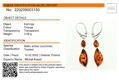 Sterling Silver and Baltic Honey Amber French Lever Back Earrings "Samara"