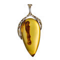 Hand Made Sterling Silver and  Baltic Honey Amber Pendant