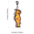 Sterling Silver Honey Baltic Amber Parrot Pendant