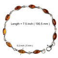 amber and silver bracelet size