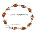 GIA Certified Sterling Silver Honey Baltic Amber Bracelet "Gemma", Amber Jewelry Collection