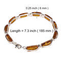 Sterling Silver Honey Baltic Amber Bracelet Ewa, Amber Jewelry Collection