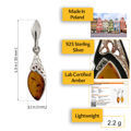 Sterling Silver and Baltic Honey Amber Earrings "Summer"